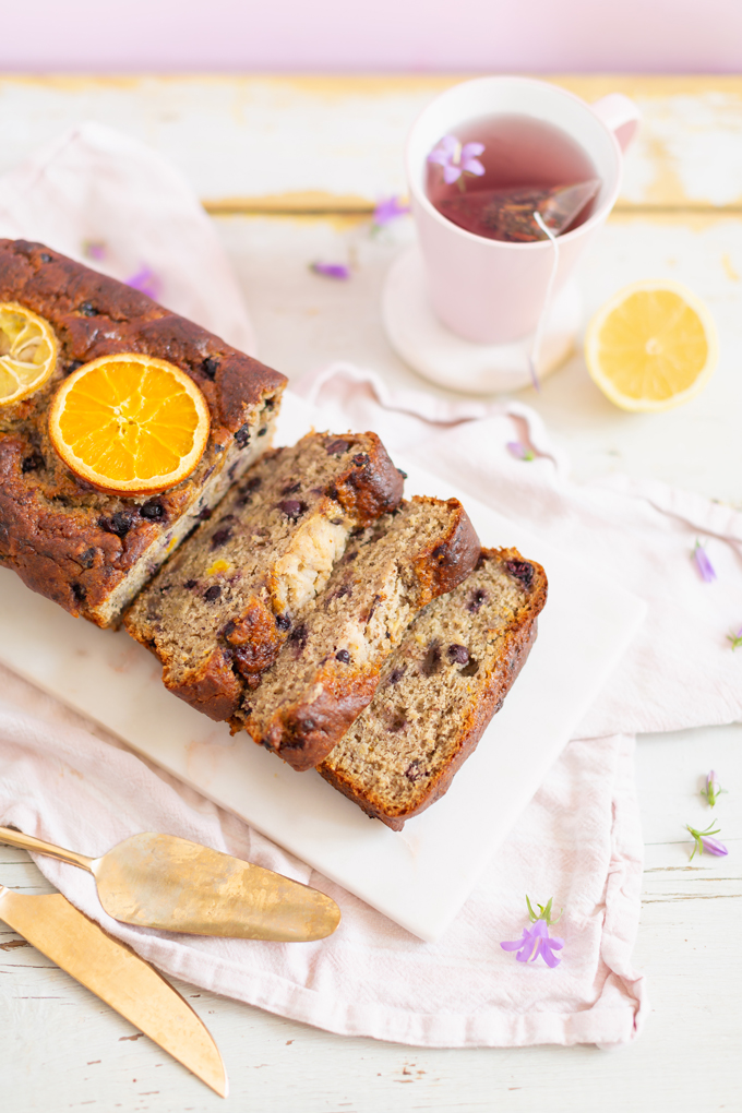 Gluten Free Saskatoon Citrus Banana Bread | Free of dairy, gluten and refined sugar and full of healthier, natural substitutions perfect for those with food allergies, intolerances or sensitivities | Best Saskatoon Berry Recipes | Saskatoon Berry Recipes Gluten Free | Clean Banana Bread Recipe | Saskatoon Banana Bread | Banana Saskatoon Loaf | Healthy Gluten Free Banana Bread | Calgary Clean Food Blogger, Recipe Developer and Food Stylist // JustineCelina.com