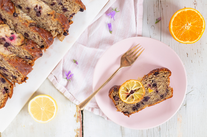 Gluten Free Saskatoon Citrus Banana Bread | Free of dairy, gluten and refined sugar and full of healthier, natural substitutions perfect for those with food allergies, intolerances or sensitivities | Best Saskatoon Berry Recipes | Saskatoon Berry Recipes Gluten Free | Clean Banana Bread Recipe | Saskatoon Banana Bread | Banana Saskatoon Loaf | Healthy Gluten Free Banana Bread | Calgary Clean Food Blogger, Recipe Developer and Food Stylist // JustineCelina.com