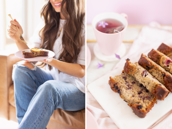 Gluten Free Saskatoon Citrus Banana Bread | Free of dairy, gluten and refined sugar and full of healthier, natural substitutions perfect for those with food allergies, intolerances or sensitivities | Best Saskatoon Berry Recipes | Saskatoon Berry Recipes Gluten Free | Clean Banana Bread Recipe | Saskatoon Banana Bread | Banana Saskatoon Loaf | Healthy Gluten Free Banana Bread | Calgary Clean Food Blogger, Recipe Developer and Food Stylist // JustineCelina.com