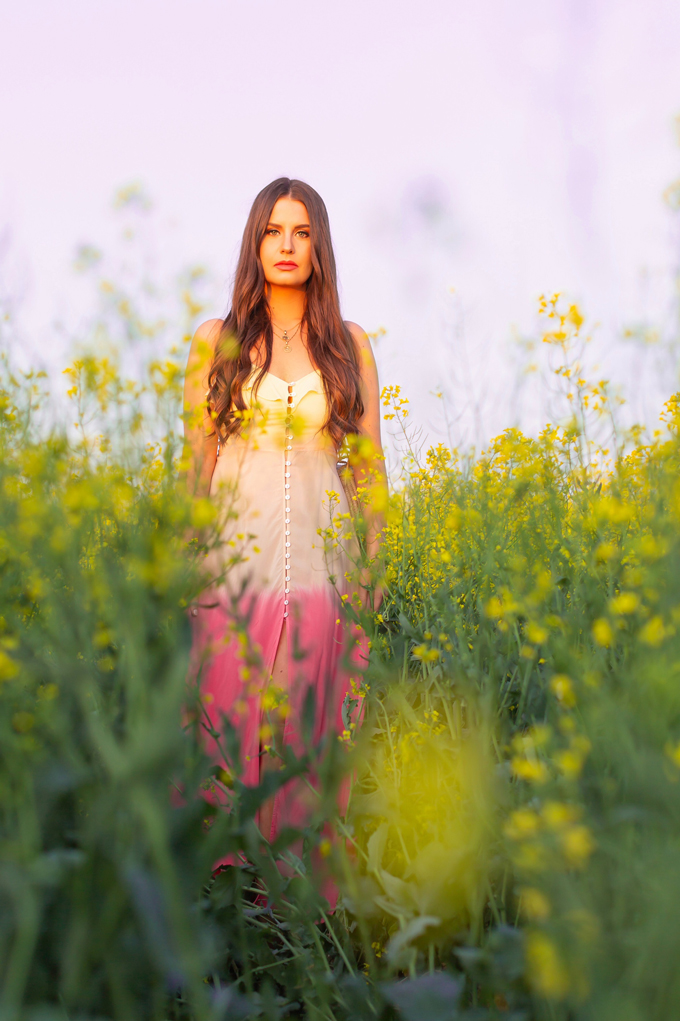 Another Trip Around The Sun | Brunette woman in a field of canola wearing a button-front ombre maxi dress at sunset celebrating her birthday | Bohemian Summer Outfit Ideas | Leo Season | Calgary, Alberta, Canada Lifestyle and Fashion Blogger, Justine Celina Maguire | JustineCelina Birthday | JustineCelina.com