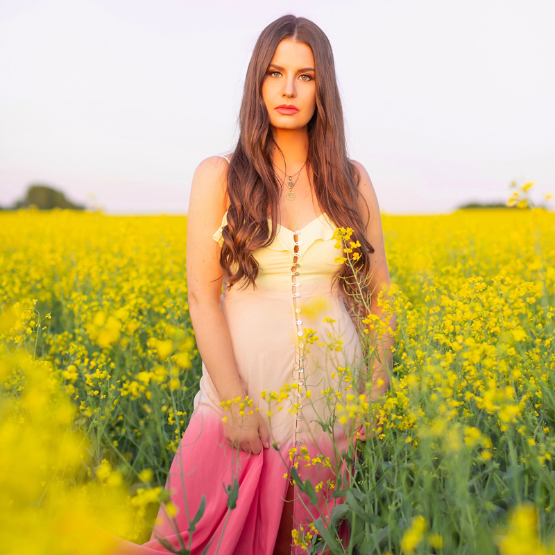 Another Trip Around The Sun | Brunette woman in a field of canola wearing a button-front ombre maxi dress at sunset celebrating her birthday | Bohemian Summer Outfit Ideas | Leo Season | Calgary, Alberta, Canada Lifestyle and Fashion Blogger, Justine Celina Maguire | JustineCelina Birthday | JustineCelina.com