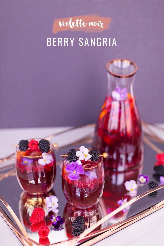 Violette Noir Berry Sangria | The Best Berry Sangria Recipe | Pinot Noir Sangria | Chambord Sangria Recipe | Red Sangria with Crème de Violette | Sophisticated Red Wine Sangria | The Best Berry Sangria for the holidays | Holiday Red Wine Sangria | Winter Berry Sangria Recipe | San Pellegrino Sangria | Black Raspberry Liqueur Sangria | Raspberry Sangria | Blackberry Sangria | Healthy No Added Sugar Sangria // JustineCelina.com