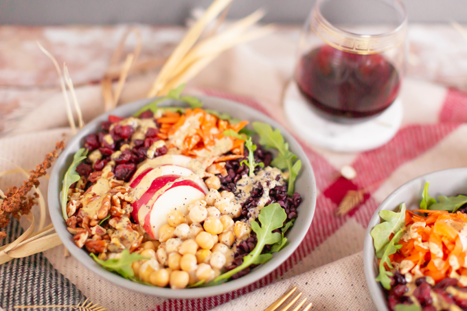 Fall Harvest Bowls with Creamy Poppyseed Dressing | A 30 minute #vegan meal made with seasonal produce and pantry staples | Harvest Grain Bowls | Warm Autumn Grain Bowl Recipe | Healthy Fall Salads | Delish Power Bowl | Easy Healthy Vegan Fall Recipes | Veggie Packed Buddha Bowl | Autumn Veggie Bowl | Fall Plant Based Recipes | Vegan Harvest Bowl Recipe | Fall Bowl Recipes | #glutenfree Harvest Bowl | How to Make Tahini Dressing | Creamy Nutritional Yeast Salad Dressing // JustineCelina.com