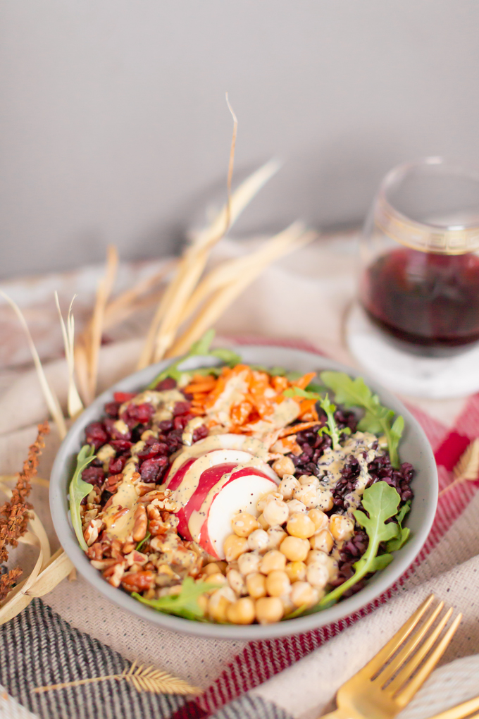 Fall Harvest Bowls with Creamy Poppyseed Dressing | A 30 minute #vegan meal made with seasonal produce and pantry staples | Harvest Grain Bowls | Warm Autumn Grain Bowl Recipe | Healthy Fall Salads | Delish Power Bowl | Easy Healthy Vegan Fall Recipes | Veggie Packed Buddha Bowl | Autumn Veggie Bowl | Fall Plant Based Recipes | Vegan Harvest Bowl Recipe | Fall Bowl Recipes | #glutenfree Harvest Bowl | How to Make Tahini Dressing | Creamy Nutritional Yeast Salad Dressing // JustineCelina.com