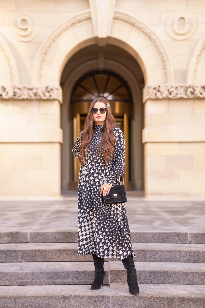 HOW TO STYLE  MIDI DRESSES FOR WINTER - JustineCelina