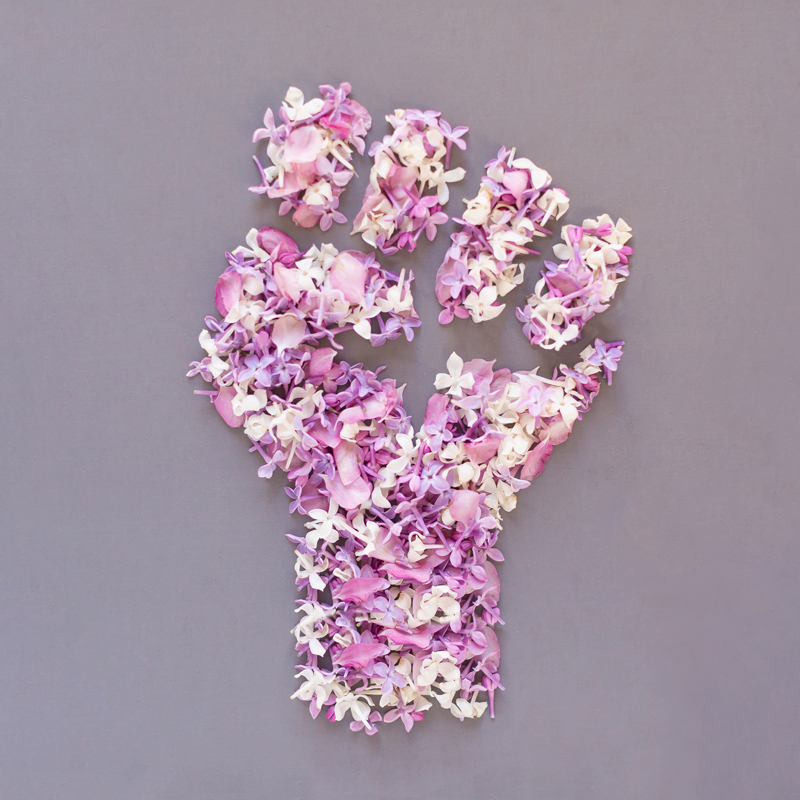 DIGITAL BLOOMS JUNE 2020 | FREE DESKTOP WALLPAPER | June 2020's Digital Blooms were created in solidarity with the Black Lives Matter anti-racism movement, using multi-coloured flowers foraged from blooming trees to form a raised fist signifying unity, diversity, support, strength and the beauty of change | Free equality Floral Tech Wallpaper | Free June 2020 Flower Tech Wallpapers | JustineCelina Spring 2020 Digital Blooms | Lilac Tech Wallpaper // JustineCelina.com