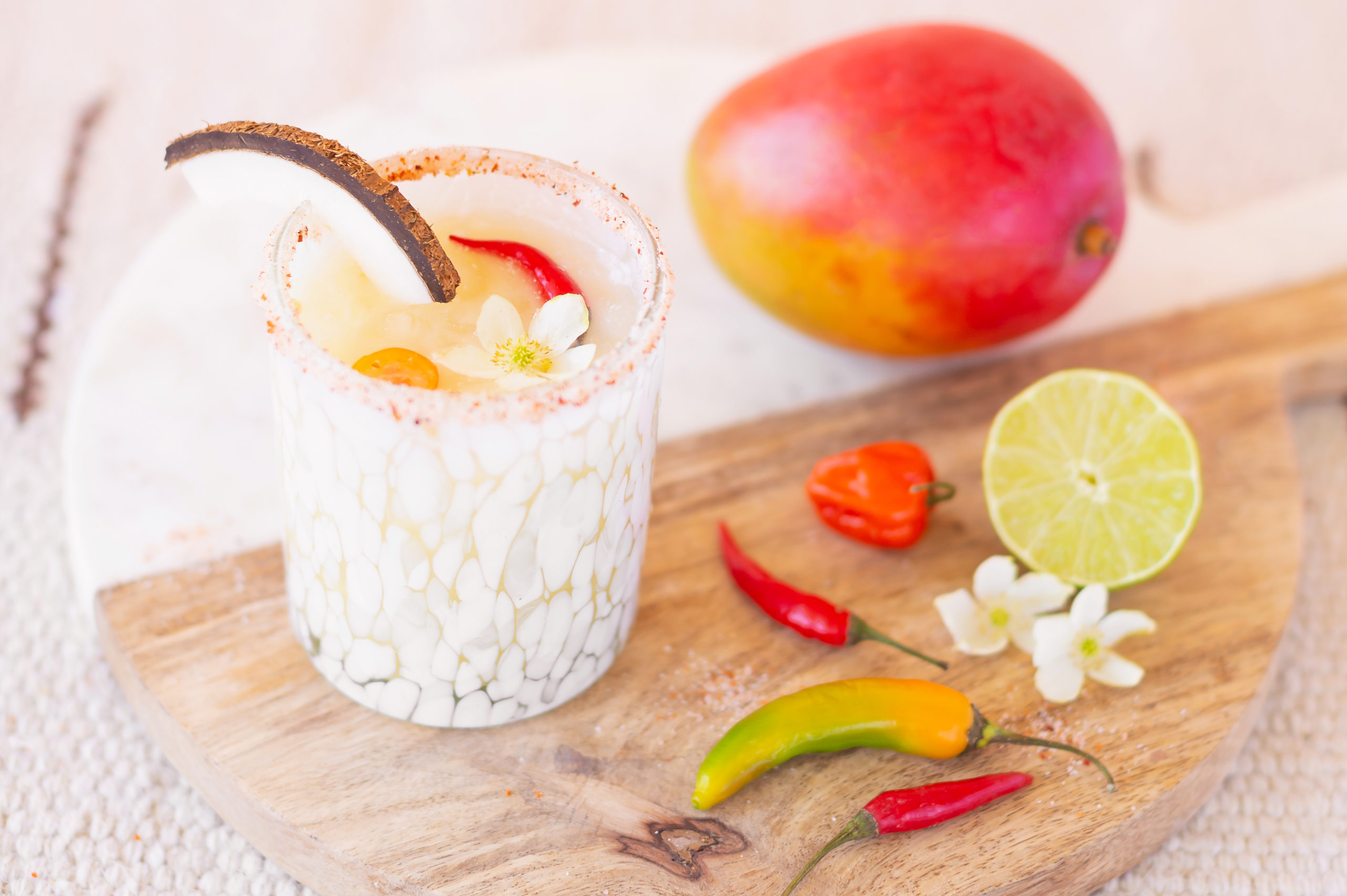 Creamy Coconut Mango Mezcalritas | Mango Margarita | Coconut Mango Margarita | Smoky Mezcal Cocktails | Mango Mezcal Margarita | Tajín Salted Rim | Mezcalerita Drink | Best Mezcal Oaxaca | Mezcal Margarita Recipe | Simple Mezcal Cocktails | Vegan Mezcal Cocktail | Oaxacan Mezcalrita Recipe | Mango Margarita Cointreau | Dairy Free Mango Coconut Cocktail | Refined Sugar Free Margarita | Calgary Cocktail Photographer and Stylist | Calgary Lifestyle, Food and Cocktail Blogger // JustineCelina.com