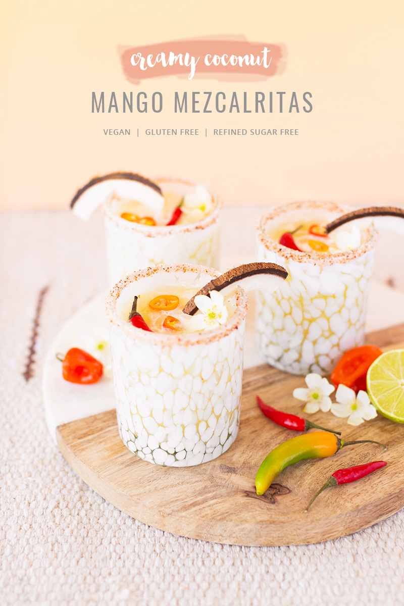 Creamy Coconut Mango Mezcalritas | Mango Margarita | Coconut Mango Margarita | Smoky Mezcal Cocktails | Mango Mezcal Margarita | Tajín Salted Rim | Mezcalerita Drink | Best Mezcal Oaxaca | Mezcal Margarita Recipe | Simple Mezcal Cocktails | Vegan Mezcal Cocktail | Oaxacan Mezcalrita Recipe | Mango Margarita Cointreau | Dairy Free Mango Coconut Cocktail | Refined Sugar Free Margarita | Calgary Cocktail Photographer and Stylist | Calgary Lifestyle, Food and Cocktail Blogger // JustineCelina.com