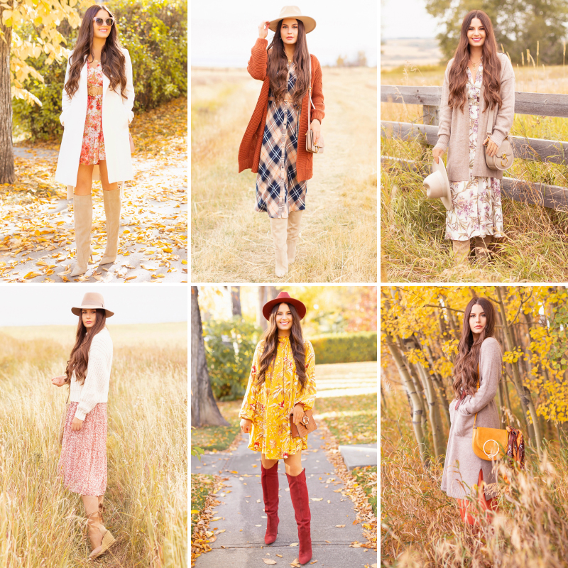 Early Autumn 2020 Lookbook | Tips for extending your summer wardrobe into autumn, innovative layering techniques, favourite retailers, cozy seasonal staple pieces and wearable trends incorporated into 6 relaxed, bohemian inspired looks suitable for a variety of climates | Boho Fall 2020 Outfit Ideas | How to Style Summer Dresses Into Fall | How do you transition summer clothes for fall | Top Summer / Fall Trends | Calgary Alberta Fashion & Lifestyle Blogger // JustineCelina.com