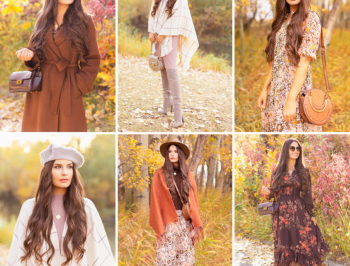 Fall 2020 Lookbook | 3 free spirited, trend focused fall 2020 outfits featuring quality wardrobe staples | Boho Fall Outfit Ideas | Fall in Calgary | How to Style a Poncho | Comfortable Fall / Winter Outfit Ideas | Timeless Fall Outfit Ideas | fallwinter 2020 2021 fashion trends | The Best Stylish Non-Medical Face Masks | Monochromatic Fall Outfit | How to Style Midi Dresses into Fall and Winter | Creative Layering Ideas | How to Mix Prints | Calgary Alberta Fashion Blogger // JustineCelina.com