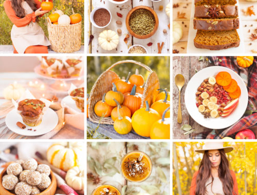 Plant Based Pumpkin Recipes to Try This Fall {Dairy Free, Gluten Free, Refined Sugar Free} | Recipe Roundup featuring Pumpkin Spice Steel Cut Oat Breakfast Bowls, Plant Based Pumpkin Pie Energy Bites, Gluten Free Pumpkin Turmeric Muffins, Gluten Free Mapled Pumpkin Chai Bread and a Spicy Pumpkin Persimmon Smoothie | Easy Vegan Pumpkin Recipes | Healthy Vegan Pumpkin Recipes | Vegan Pumpkin Snacks | The best plant based pumpkin recipes | Calgary Plant Based Food Blogger // JustineCelina.com