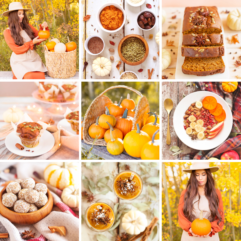 Plant Based Pumpkin Recipes to Try This Fall {Dairy Free, Gluten Free, Refined Sugar Free} | Recipe Roundup featuring Pumpkin Spice Steel Cut Oat Breakfast Bowls, Plant Based Pumpkin Pie Energy Bites, Gluten Free Pumpkin Turmeric Muffins, Gluten Free Mapled Pumpkin Chai Bread and a Spicy Pumpkin Persimmon Smoothie | Easy Vegan Pumpkin Recipes | Healthy Vegan Pumpkin Recipes | Vegan Pumpkin Snacks | The best plant based pumpkin recipes | Calgary Plant Based Food Blogger // JustineCelina.com