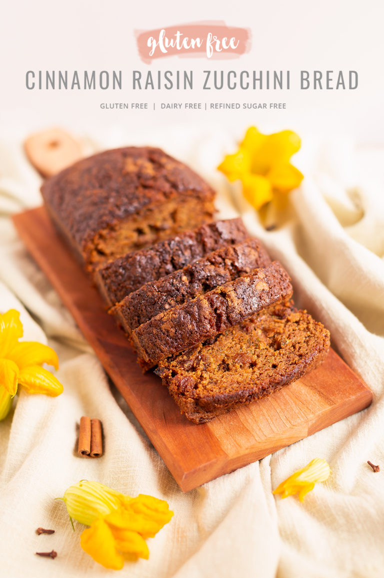 CINNAMON RAISIN ZUCCHINI BREAD {Dairy Free, Gluten Free, Refined Sugar Free} JustineCelina